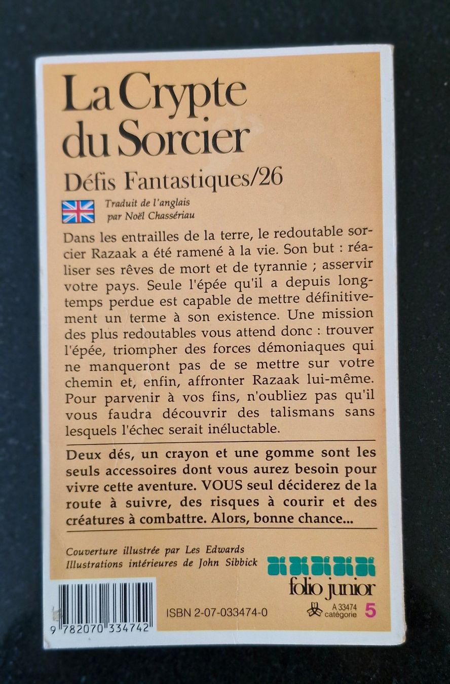 Bücher: LDVELH - La Crypte du Sorcier - RARE – Gebraucht aus Belfaux von Fanfouet 1