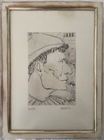 Kaltnadelradierung von Erich Heckel mit einem Artistenkopf