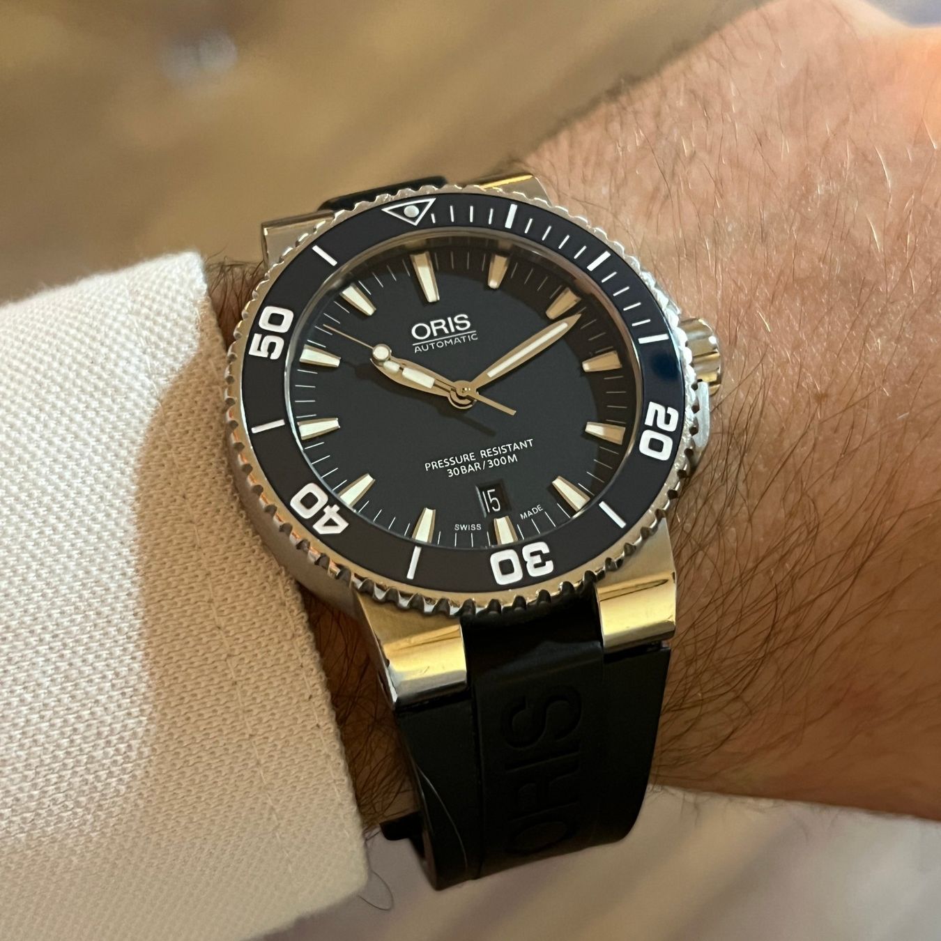 Oris Montres: Oris Aquis Date Automatic Black Dial 7653 – D'occasion à Carouge GE par Watchaser 3
