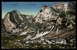 AK Appenzell, Meglisalp mit Bergmassiven aus der Vogelschau