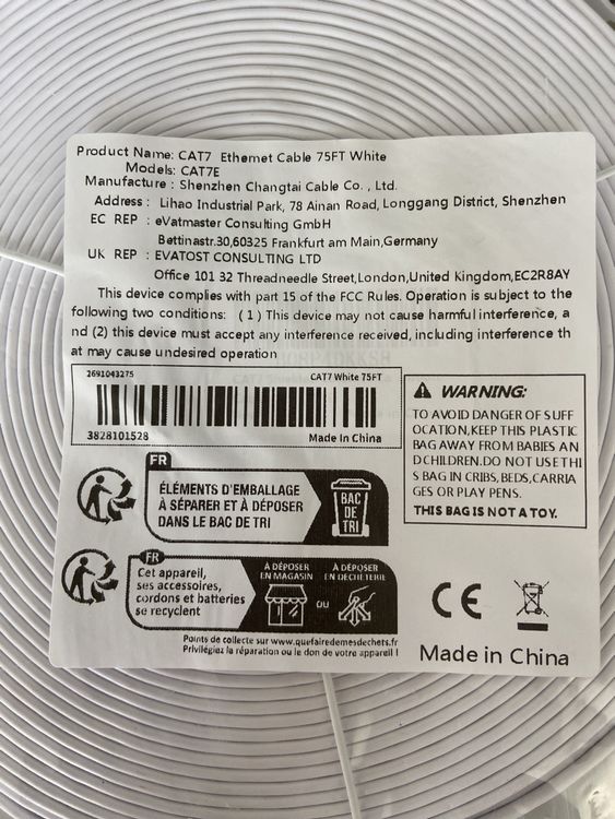 CAT7 Ethernet Cable 75ft( 22m) | Kaufen auf Ricardo
