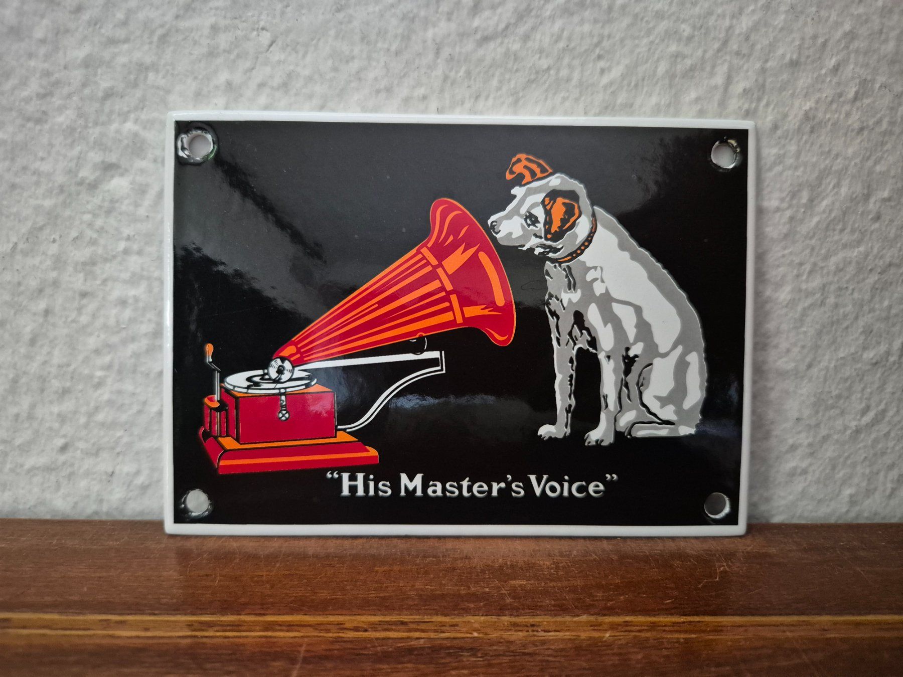 Insegne: Emailschild His Masters Voice Schallplatten Emaille Schild – Nuovo (secondo la descrizione) da Schaffhausen venduto da pfanis09