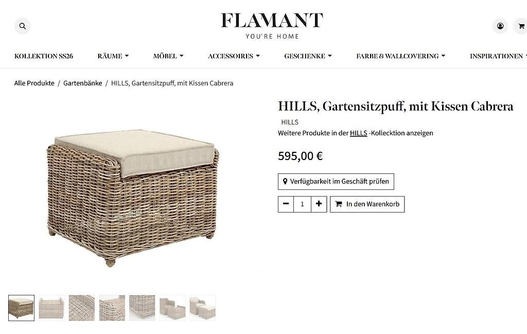 Hocker: HILLS, Gartensitzpuff von FLAMANT – Neu (gemäss Beschreibung) aus Schöfflisdorf von Babyjane 4