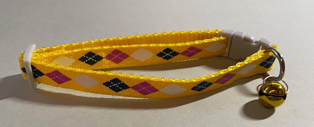 Hunde/Katze Halsband mit Glocken, gelb, neu, (2729)