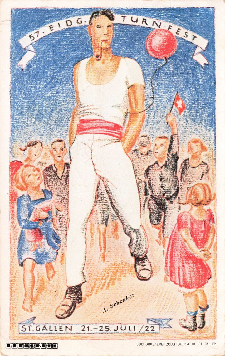 Cartoline postali: 57 Eidg turn fest St. Gallen 1922 – Usato da Biasca venduto da Blenio71