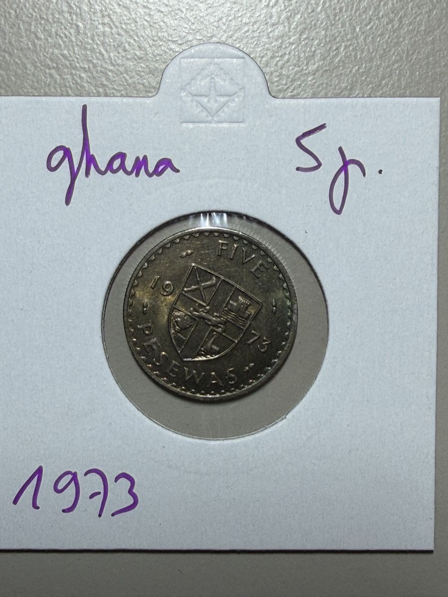 Toutes les monnaies: Ghana - 5 pesewas - 1973 – D'occasion à Payerne par Mike1682