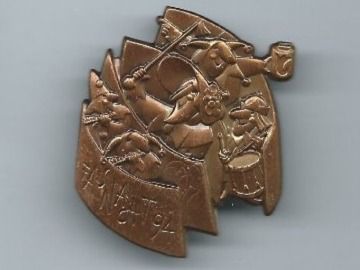Basler Plaketten & Abzeichen: Fasnachtsplakette Basel, "Blaggedde" 1994 (Bronce) – Gebraucht aus Zürich von t24_de