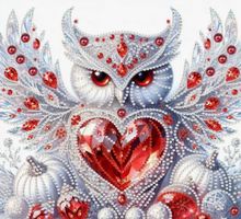 Diamond Painting: Eule mit Herz  30x30cm
