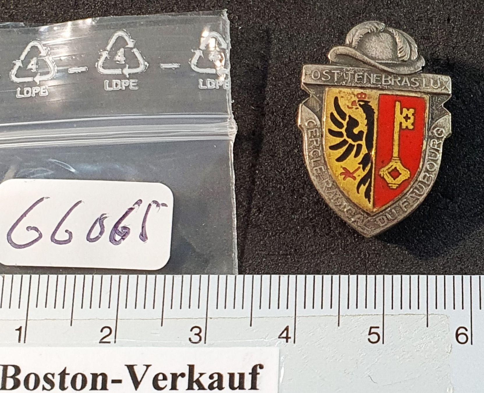 Placchette & Badge: GG065 - Brosche Genf "Post Tenebras Lux" Sterling Silber? – Usato da Reinach BL venduto da Boston-Verkauf 4