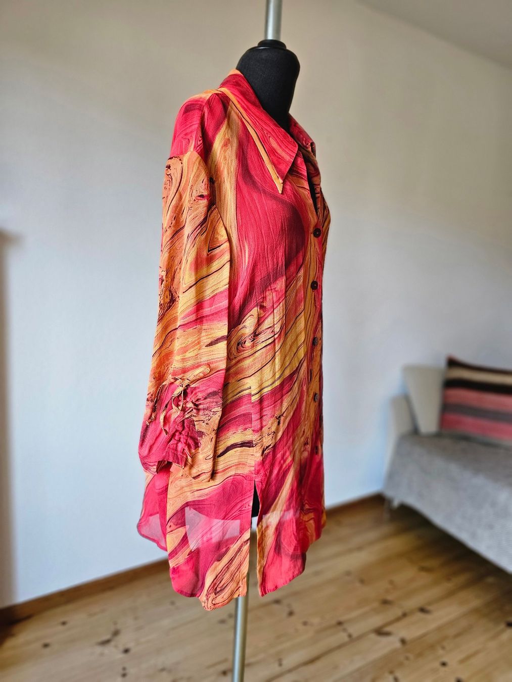 Vestiti: Vintage Kleid Bluse Orange Rot Gr. M-L – Usato da Ried-Brig venduto da Zzyzx 3