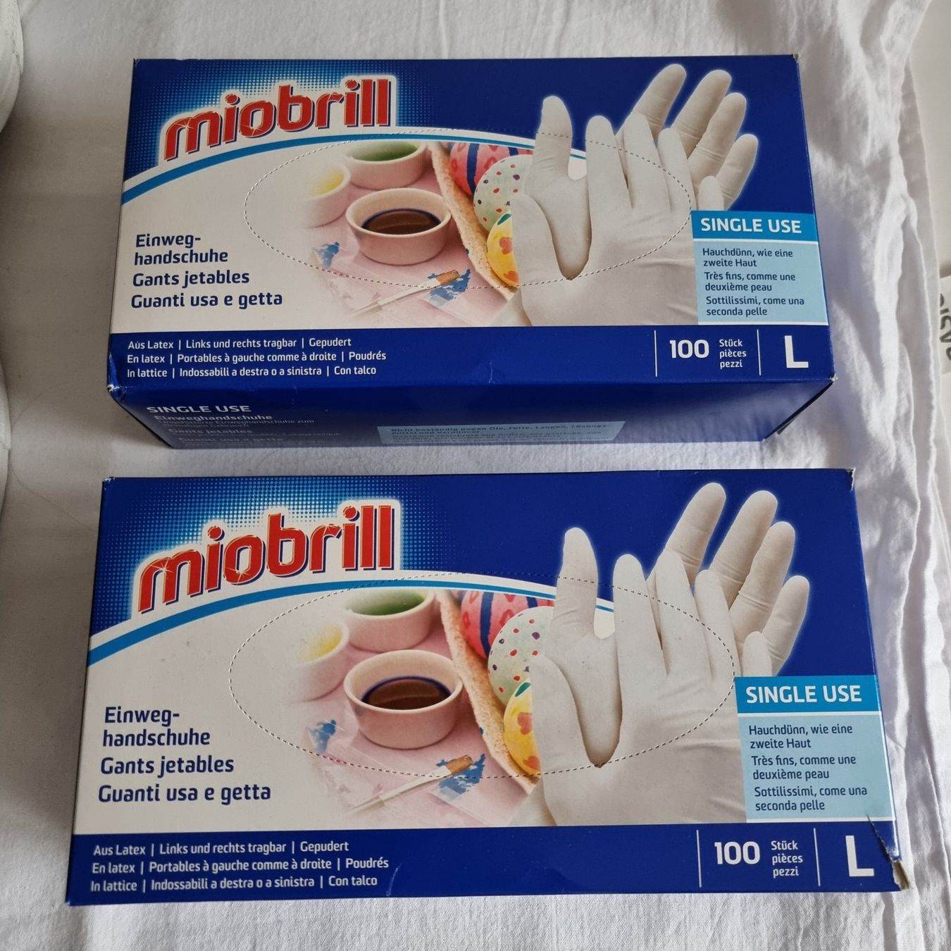 Handschuhe & Handstulpen: Neue 2 Pack à 100 Stk Miobrill Einweghandschuhe Grösse L – Neu und originalverpackt aus Rupperswil von moni_2024