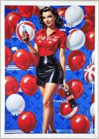 Death NYC Ltd Ed Pop Art Druck " Coca Cola Pin Up Girl