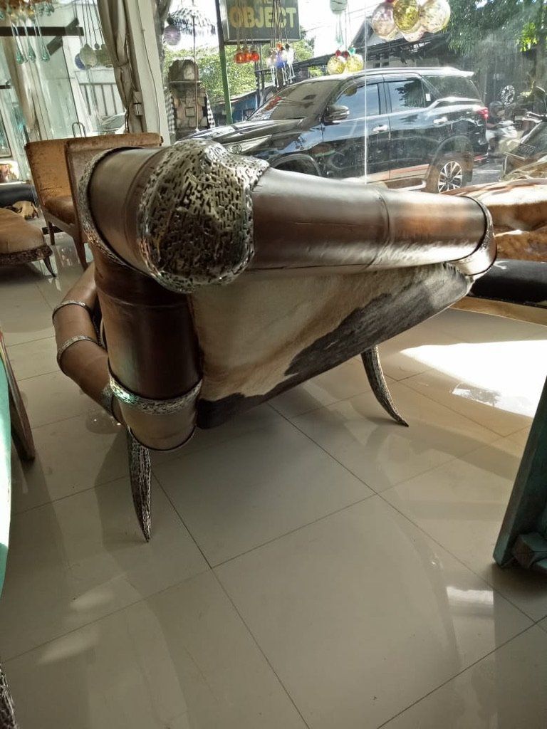 Sedie a sdraio: Couch Polstermöbel Lounge Liege Ottomane Bambus Leder Sofa – Nuovo e nell'imballaggio originale da Daisendorf venduto da Wohn-Kult 6