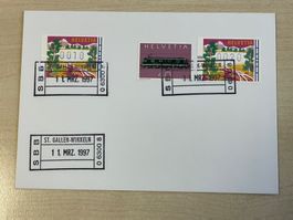 Brief mit Bahnstempel St.Gallen Winkeln 11.März 1997