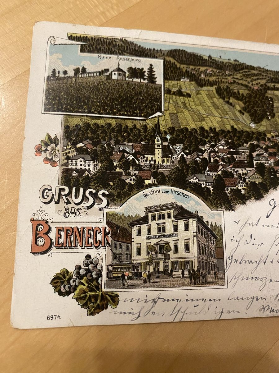 Cartoline postali: Ak Berneck Rosenburg 1913 – Usato da Mosnang venduto da Goldwasser 1