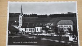 Cartes Postales Anciennes - La Joux, L'Eglise et le Collège.