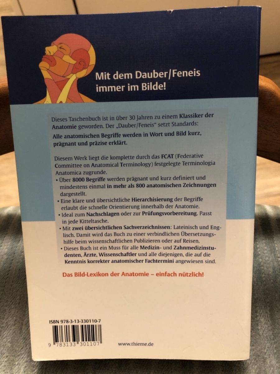 Libri: Feneis. Bild Lexikon der Anatomie. Thieme – Usato da Zürich venduto da sab_d82w 1