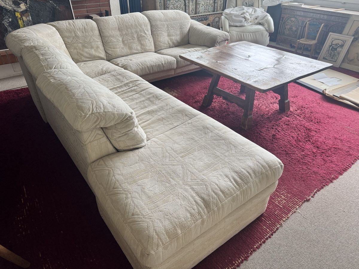 Sofas: Ecksofa Beige Stoff mit Muster Gebraucht – D'occasion à St. Gallen par baluba13 1