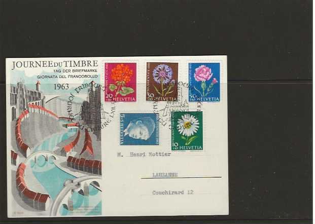 Cartes postales: carte journée du timbre 1963 – D'occasion à Sorvilier par carose01