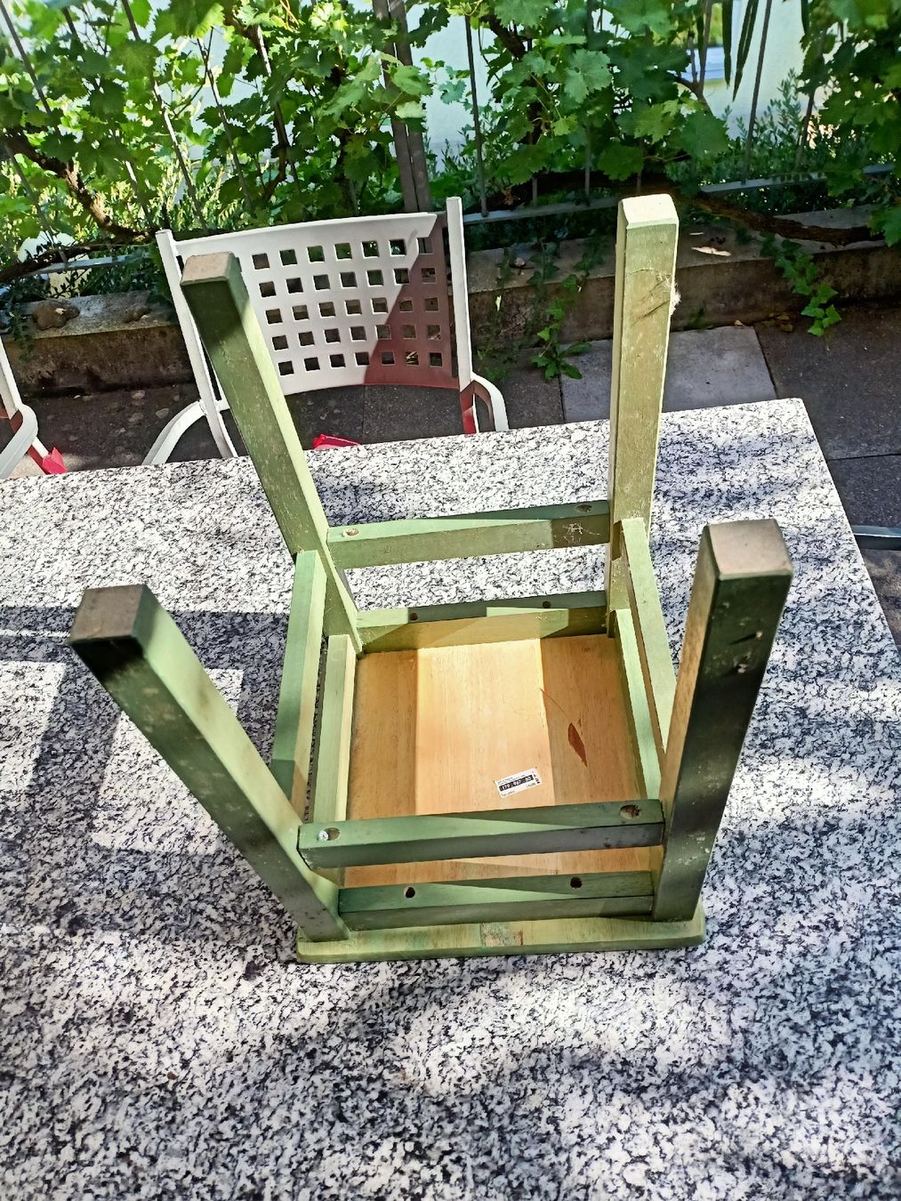 Ikea Sgabelli: Tabouret, Hocker Holz grün gestrichen abgenutzt – Usato da Flamatt venduto da Marpou 2