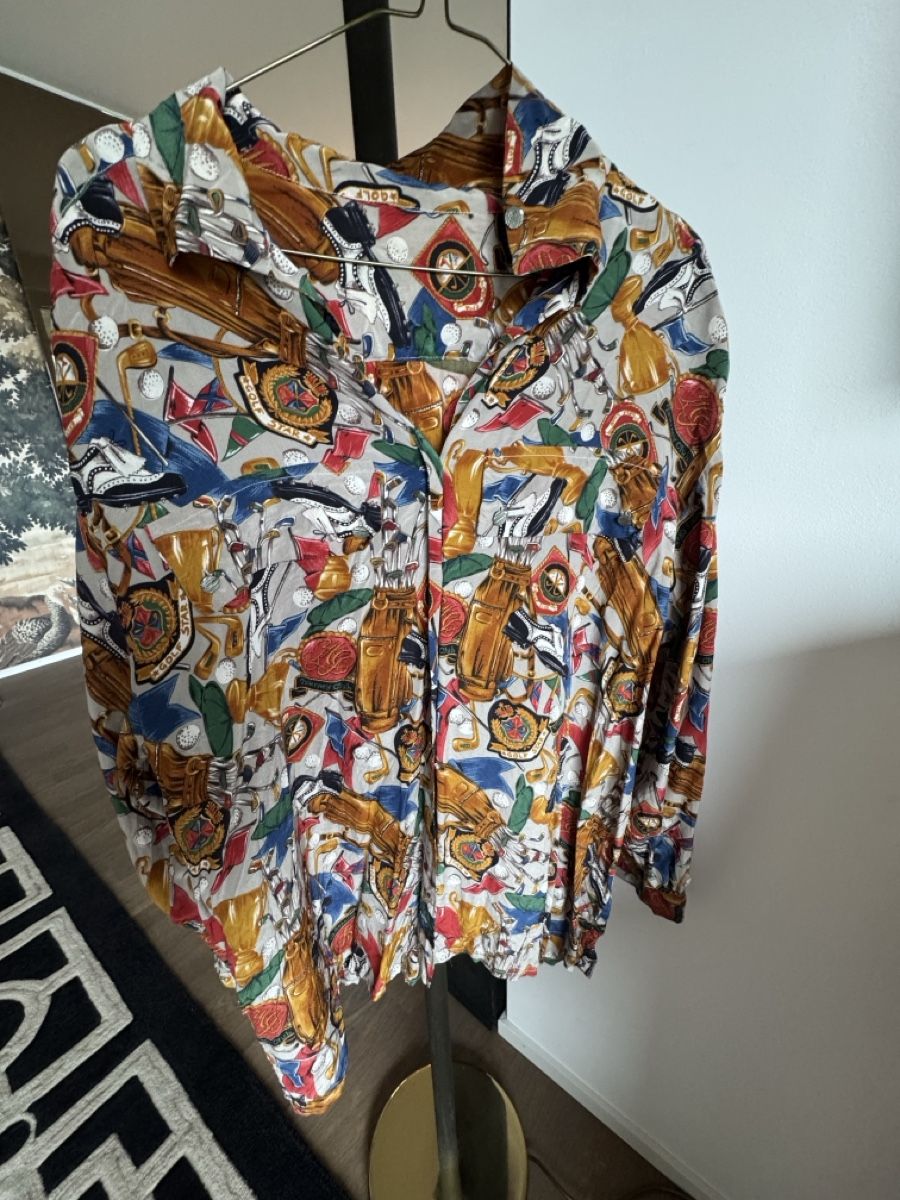 Blusen: Vintage Seidenbluse mit Golf Muster 100% Seide – Gebraucht aus St. Gallen von LkN_34
