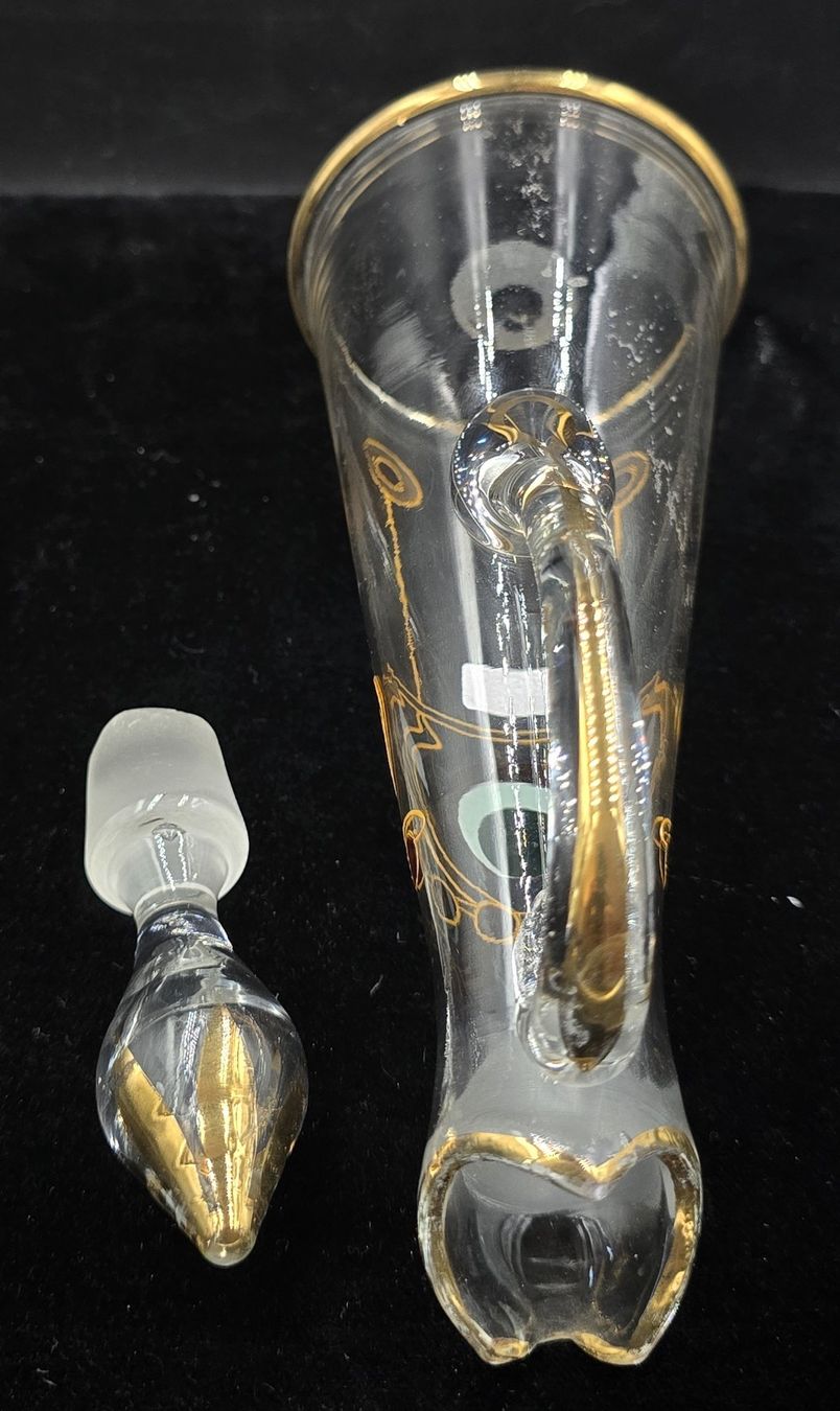 Caraffe: Antike Jugendstil-Karaffe mit 4 Gläser mit Emaille Malerei – Usato da Rorschacherberg venduto da snOOpydOg11 3