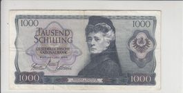 1000 Schilling Banknote, Österreich, 1966, Rarität!