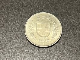 5 Franken Münze Silber 1965