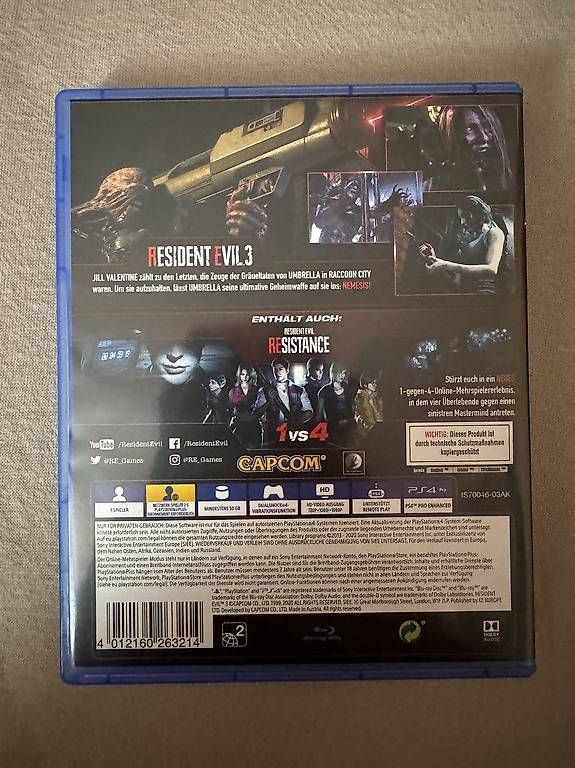 Giochi: Resident Evil 3 Remake Ps4 / Ps5 Spiel – Usato da Winterthur venduto da adr1an 1