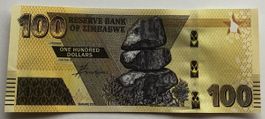 Zimbabwe 100 Dollars 2020 Neuwertig