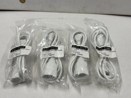 4x Verlängerungs Kabel / Stromkabel 2m weiss (C324)