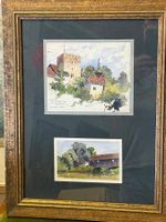 (50) RECORDON 2 kleine Aquarelle signiert