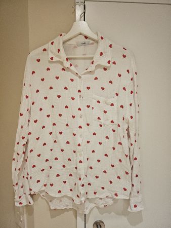 Musselin Bluse mit Herzen gr.M