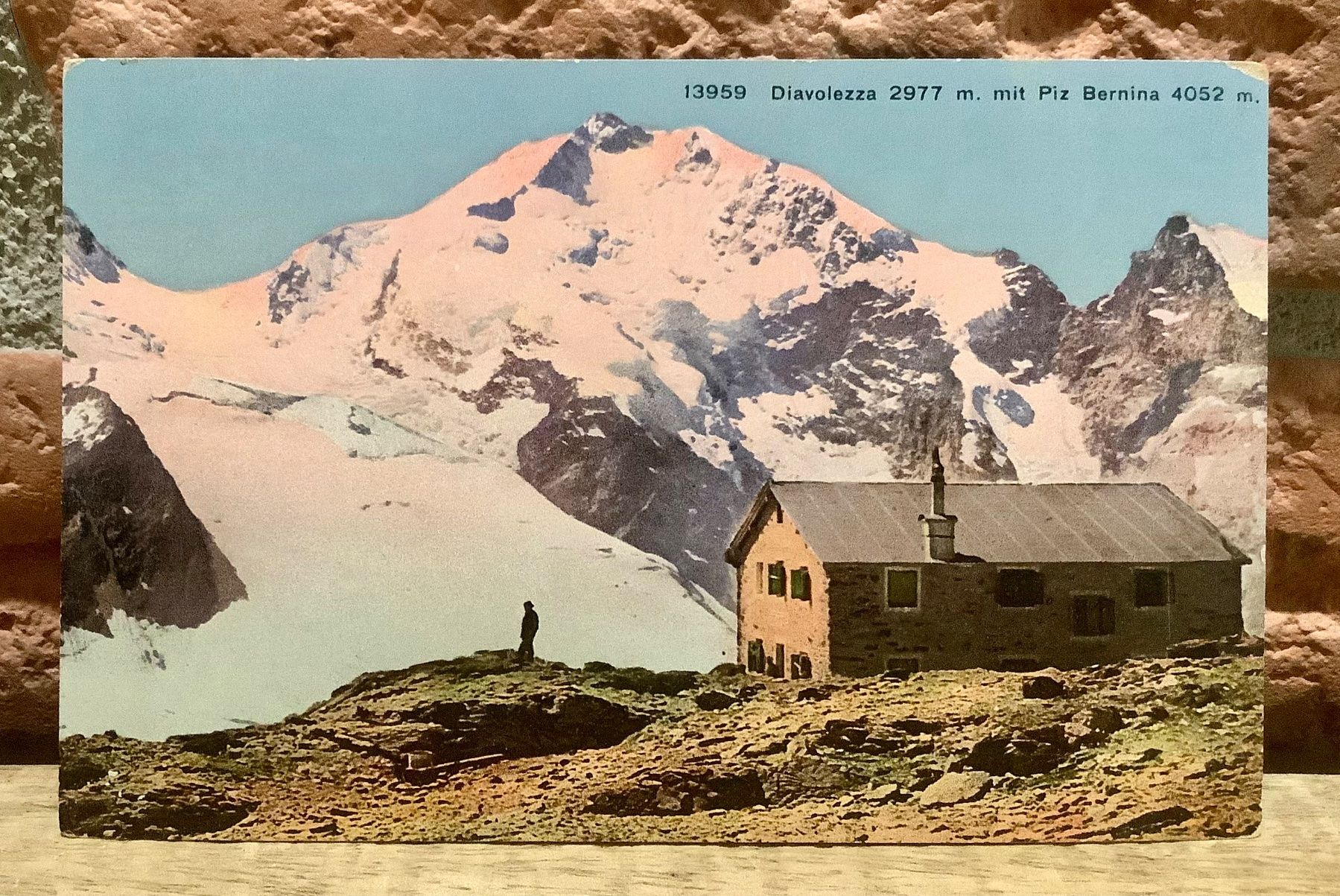 Cartoline postali: DIAVOLEZZA Hütte SAC mit Piz Bernina – Usato da Root venduto da ENGLAND-TREASURES