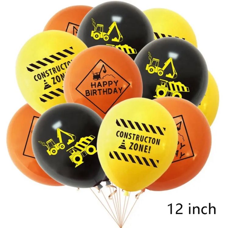 Bagger Party Luftballons – 2 Stück Folienballons Für Kindergeburtstag, Digger-Motiv
