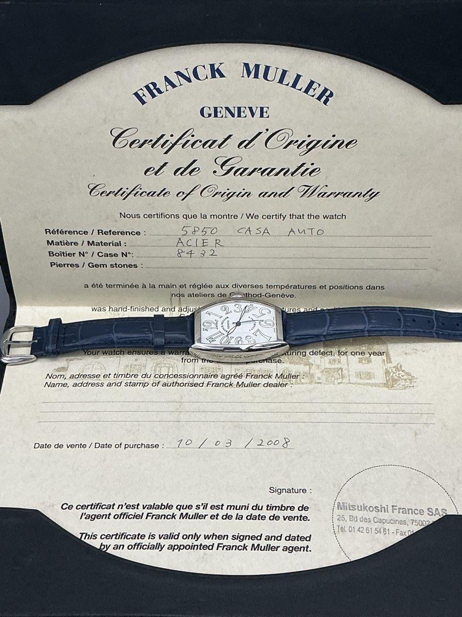 Franck Muller Montres: Franck Muller Casablanca Ref. 5850 Fullset  – D'occasion à Zürich par watchdealer-24 9