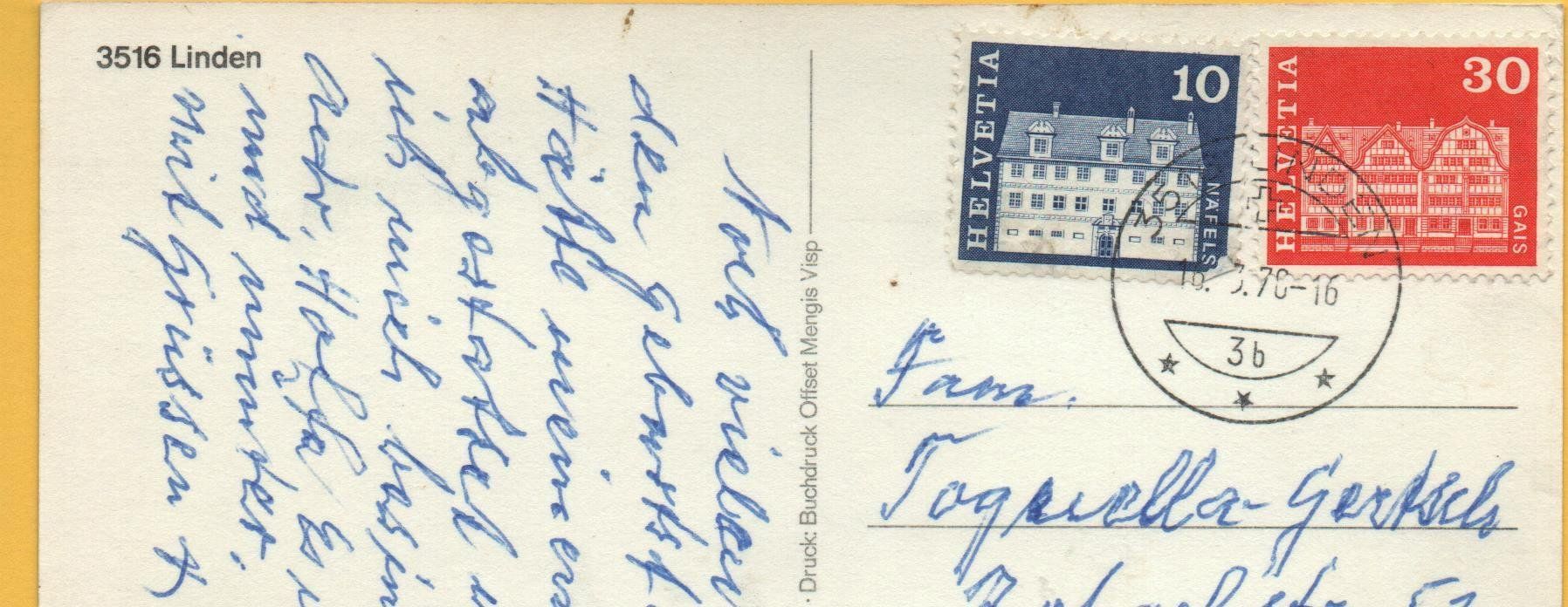 Ansichtskarten: LINDEN – Gebraucht aus Jona von philajona 1