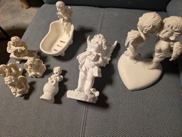 Konvolut Engel Figuren  weiss Badewanneengel kleiner Defekt