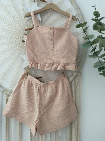 Sommerliches Musselin Set, Gr. 134, Top&Shorts *NEU