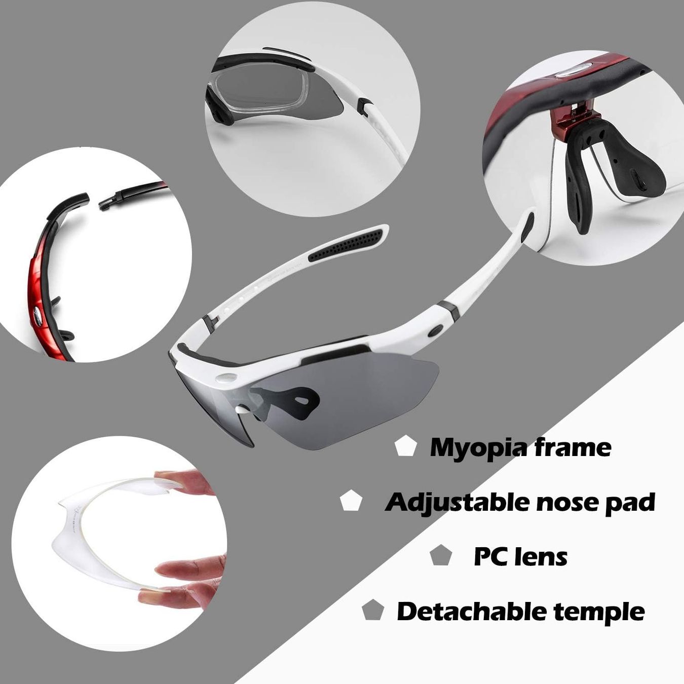 Occhiali & Lenti: Polarisierte Sonnenbrille mit 5 Wechselgläser – Nuovo e nell'imballaggio originale da Châtelaine venduto da topshop.switzerland 7