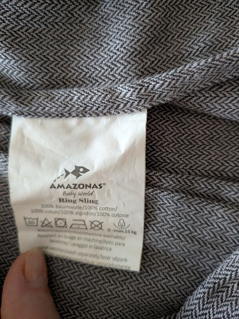 Amazonas Marsupi portabebè: AMAZONAS Ring Sling Babytrage grau Baumwolle  – Usato da Thun venduto da Jrkw 1