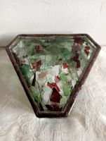 Vintage Schmuckschatulle aus Glas und Metall Dreieckig