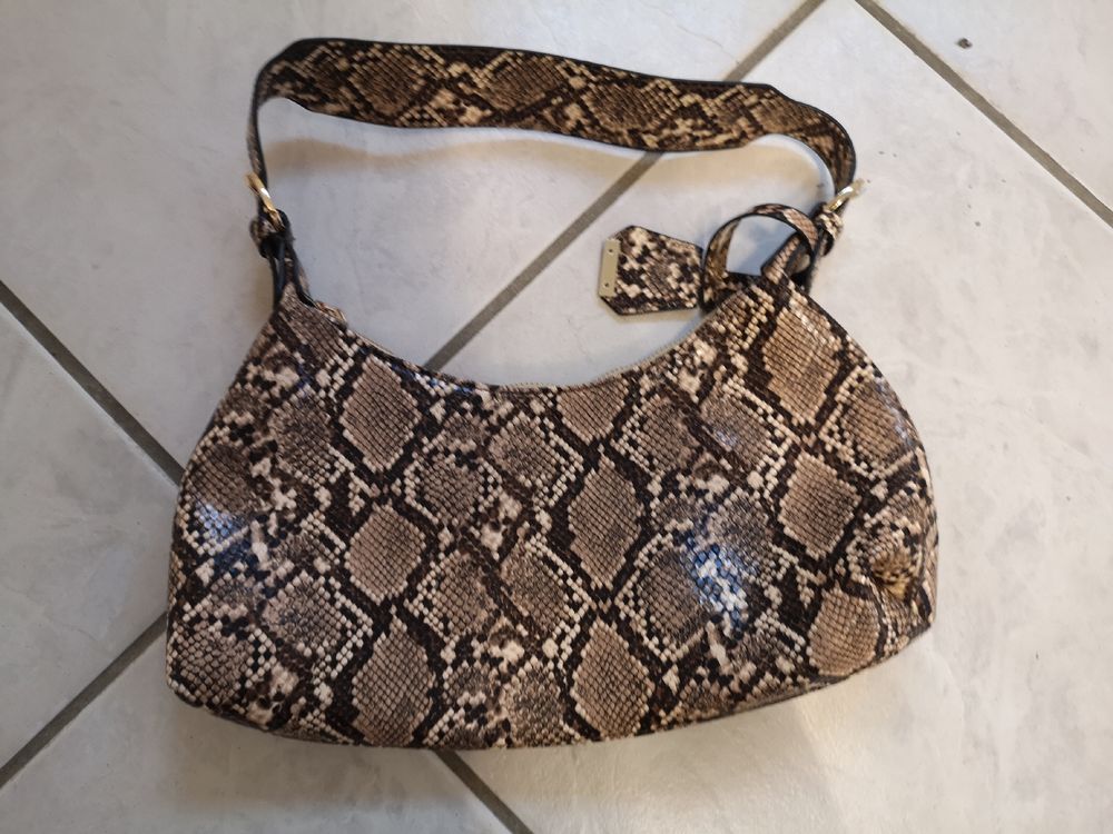 Pochette De Soirée Femme à Effet Peau De Serpent - Triple Couleur - Occasion - Fermeture Magnétique - Primark