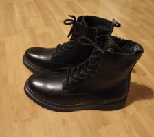 TAMARIS Damen Leder-Schnürstiefeletten schwarz Gr. 40 Neu