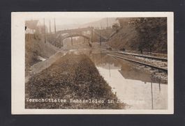 Fotokarte DÖTTINGEN Unwetter 1931, verschüttetes Bahngeleise