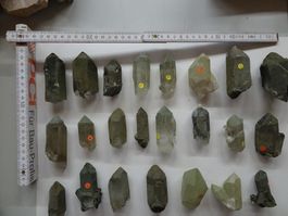 23 Rauchquarze mit Clorit  Val Nalps