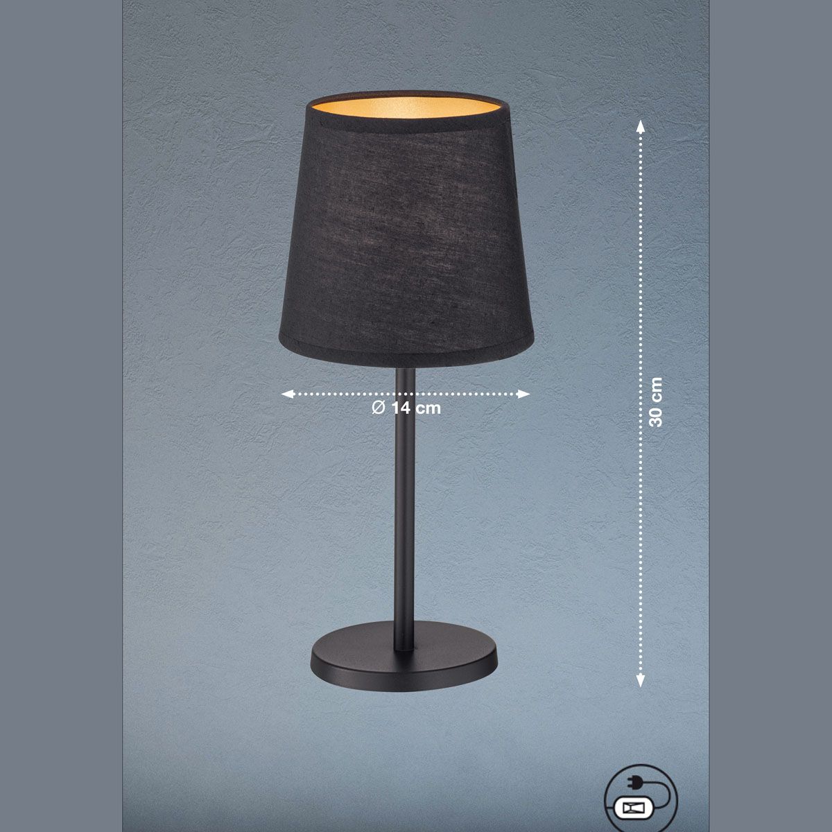 Lampade: Tischleuchte, Stoffschirm, 30 cm Höhe – Nuovo (secondo la descrizione) da Kreuzlingen venduto da Smart-Light 3