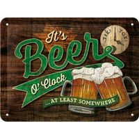 Blechschild 3D-BEER O CLOCK-AT LEAST 15 - 20 CM