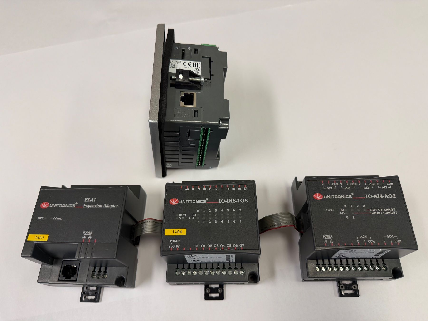Sistema di controllo: Unitronics Panel, EX-A1, IO-DI8-TO8, IO-AI4-AO2 Module – Usato da Dintikon venduto da Baddaru 6