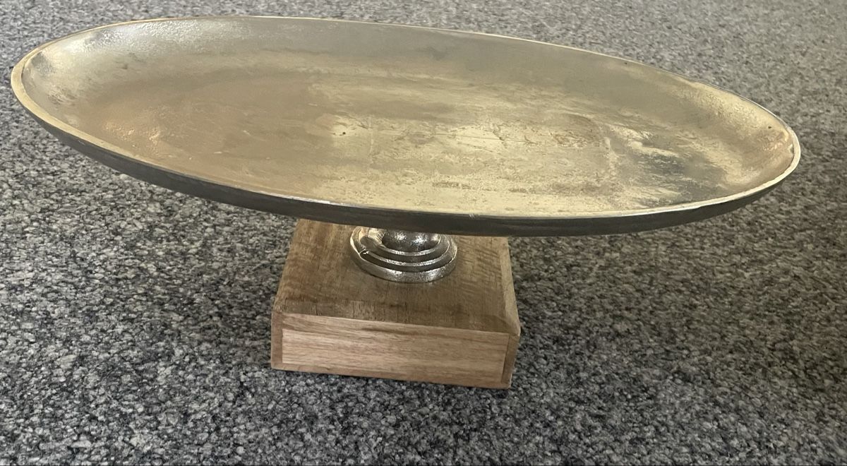 Piatti di portata: Servier Platte Holzfuss oval ,Vintage – Usato da Au ZH venduto da Jaggy4